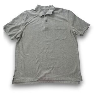 LL Bean Mens Gray Cotton Pique Short Sleeve Polo Shirt XL Regular 300457